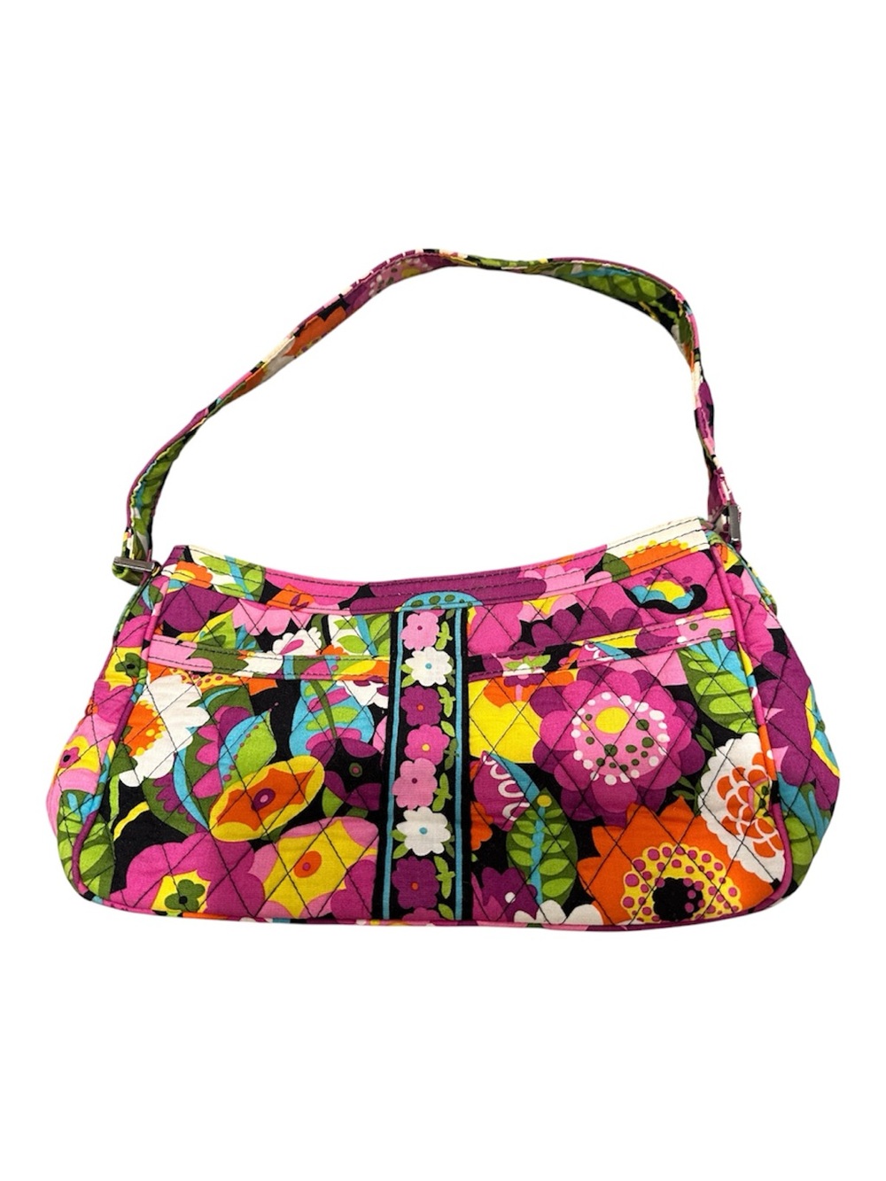 Vera Bradley Bold Floral Quilted Shoulder Bag in Pink, Orange, Green